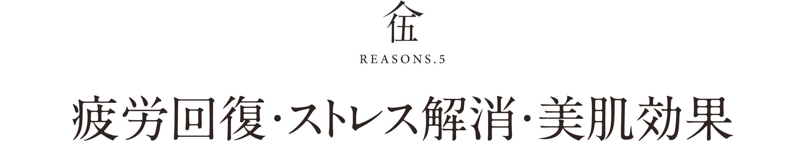 伍REASONS.5疲労回復・ストレス解消・美肌効果